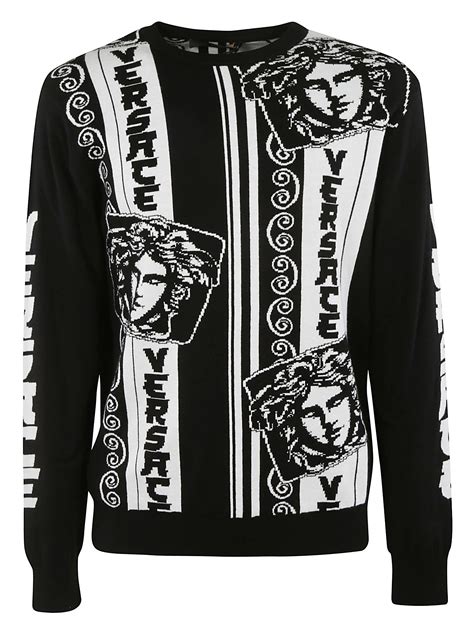 versace collection sweatshirt nero|versace crew neck sweater.